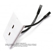 Placa Tapa doble pigtail HDMI 4k en ABS